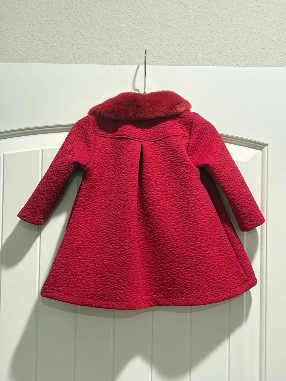 Katie M. 6-9M Holiday Dress & Red Faux Fur Coat Christmas Outfit Set